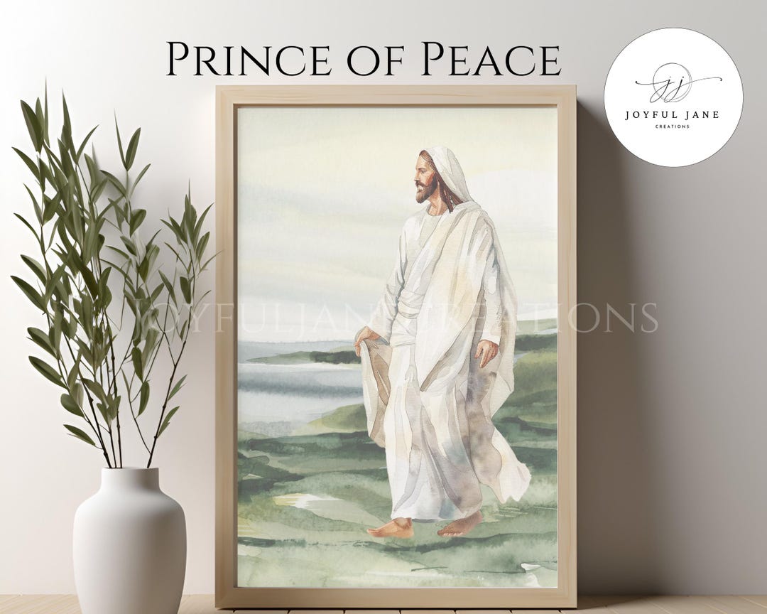 Prince of Peace Watercolor Digital Artwork, Jesus Christ Christian Wall ...