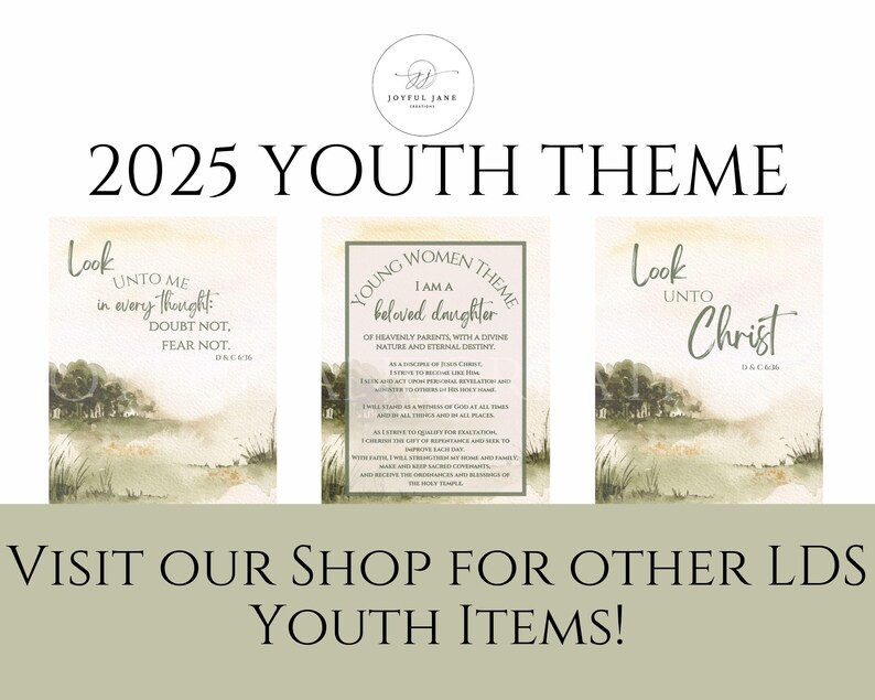 LDS Youth Theme 2025 Look Unto Christ D&C 636, Young Women Theme, LDS
