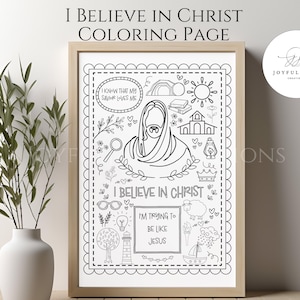 LDS Primary & Youth Coloring Page, I Believe in Christ Digital Download, Primary Coloring Page digital, LDS Coloring Pages, Primary Activity