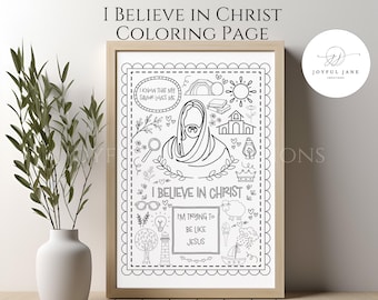 LDS Primary & Youth Coloring Page, I Believe in Christ Digital Download, Primary Coloring Page digital, LDS Coloring Pages, Primary Activity