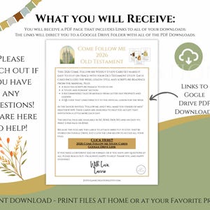 2026 Come Follow Me Old Testament Study Cards, LDS Weekly Scripture Study Printable, Digital Download Scripture Guide image 13