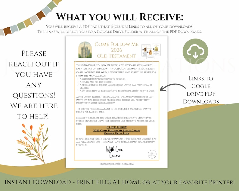 2026 Come Follow Me Old Testament Study Cards, LDS Weekly Scripture Study Printable, Digital Download Scripture Guide image 13