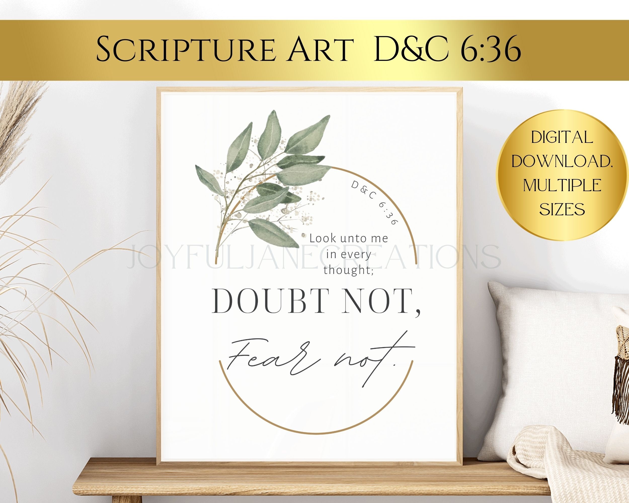 Scripture Against Doubt Scripture Art Doctrine & Covenants 6:36
