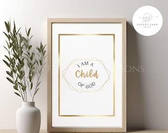Ilustración digital "Soy un hijo de Dios" para la Primaria SUD, ideal como regalo para niños y jóvenes, decoración para el bautismo o como obsequio.