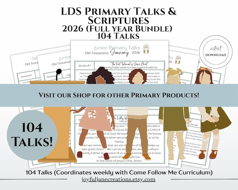 LDS Primary Bulletin Board Kit, Primary President helps, 2026 Primary Come Follow Me, Old Testament Scripture art, Church of Jesus Christ image 15