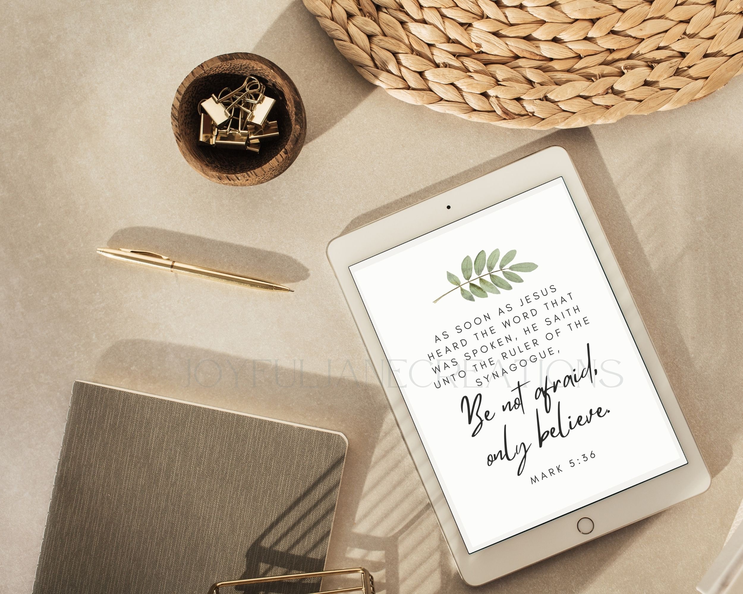 Bible Scripture Art Mark 5:36 Jesus Christ 