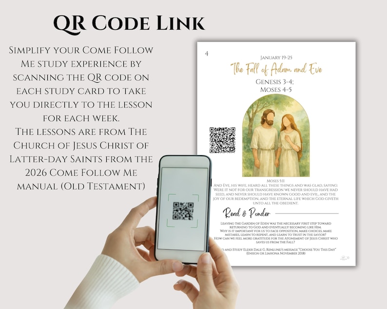 2026 Come Follow Me Old Testament Study Cards, LDS Weekly Scripture Study Printable, Digital Download Scripture Guide image 10