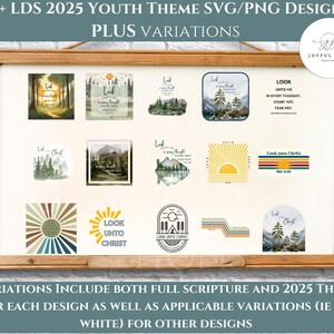 LDS Youth theme 2025 Look unto Christ D&C 6:36 SVG PNG logo Young Women Theme, Youth Program Church of Jesus Christ, Young Men, Girls Camp