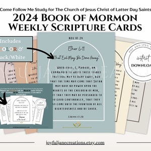 LDS Komm und folg mir nach Buch Mormon 2024 Wöchentliche Schriftkarten, Kirche Jesu Christi von HLT, ich bin ein Anhänger Jesu Christi, Digital prod.