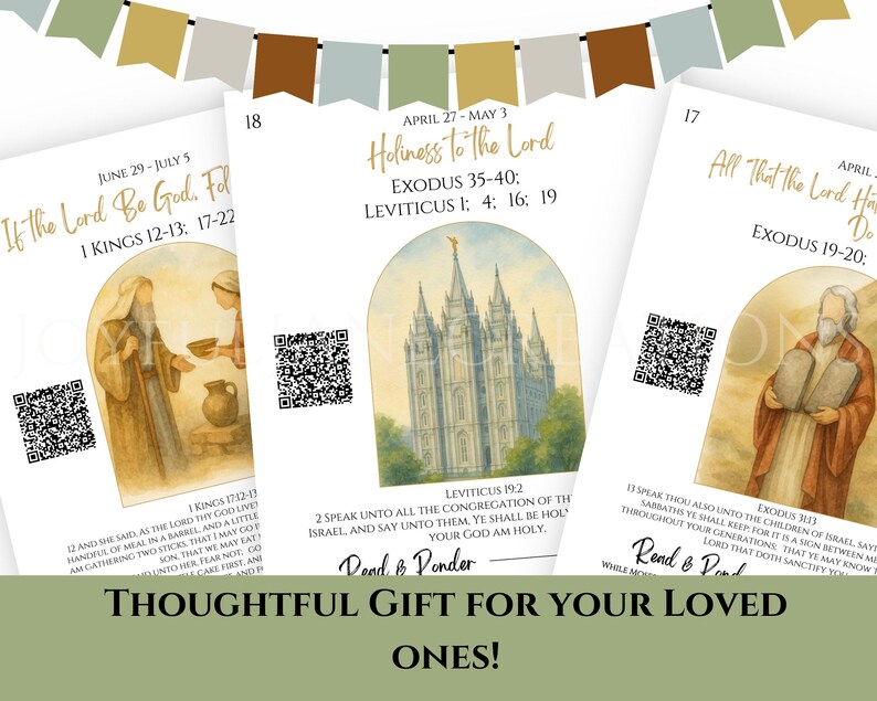 2026 Come Follow Me Old Testament Study Cards, LDS Weekly Scripture Study Printable, Digital Download Scripture Guide image 7