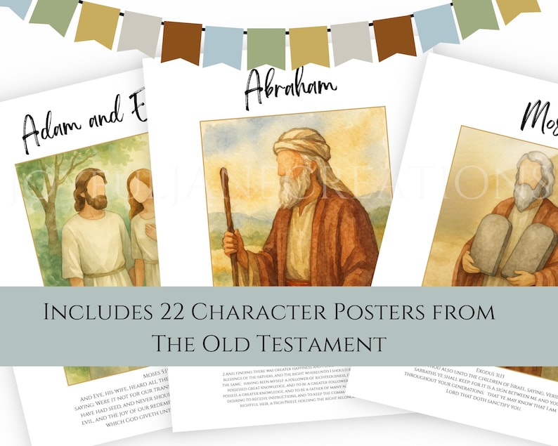 LDS Primary Bulletin Board Kit, Primary President helps, 2026 Primary Come Follow Me, Old Testament Scripture art, Church of Jesus Christ image 4