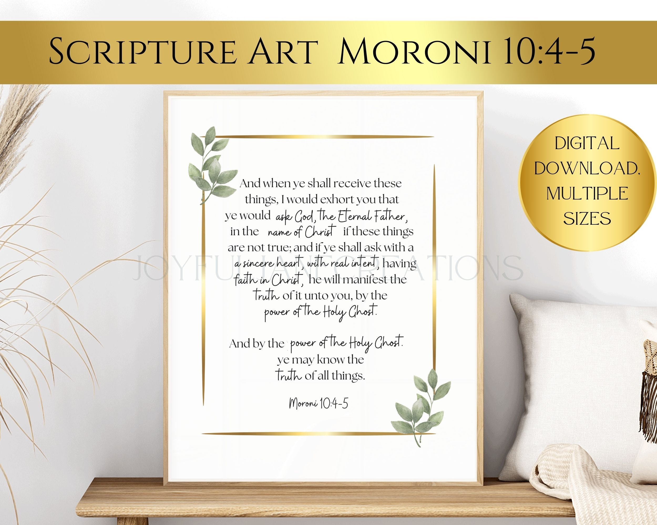 Moroni Scripture Figure Book of Mormon Scripture Art Moroni 10:4-5 Ask Having Faith in Christ ...