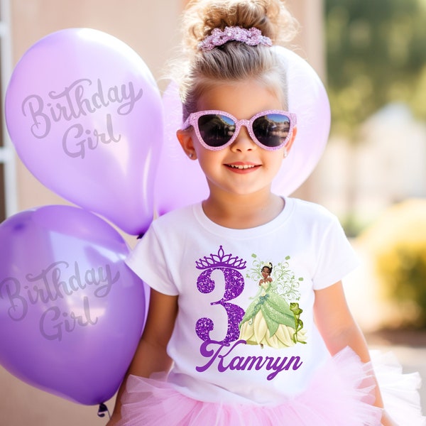 Princess Tiana Birthday Shirt, Princess Tiana Shirt, Tiana Family Birthday shirts, girls birthday shirt, princess and the frog birthday