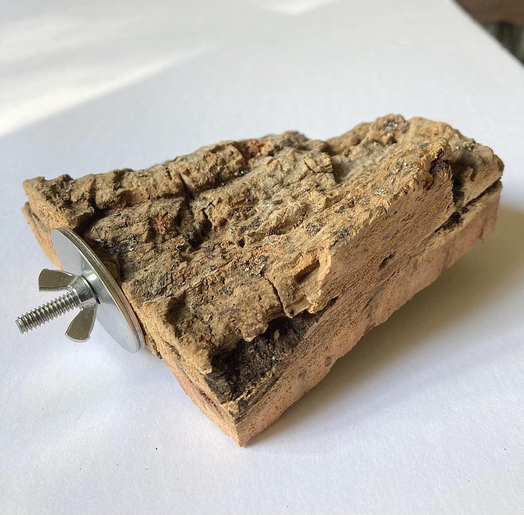 Allazone Natural Cork Perch, Bird Cork Seat Boards, Cork Bark Toy, Parrot Chewing Toy Bird Cork Perch Stand For Bird Budgie Parrot