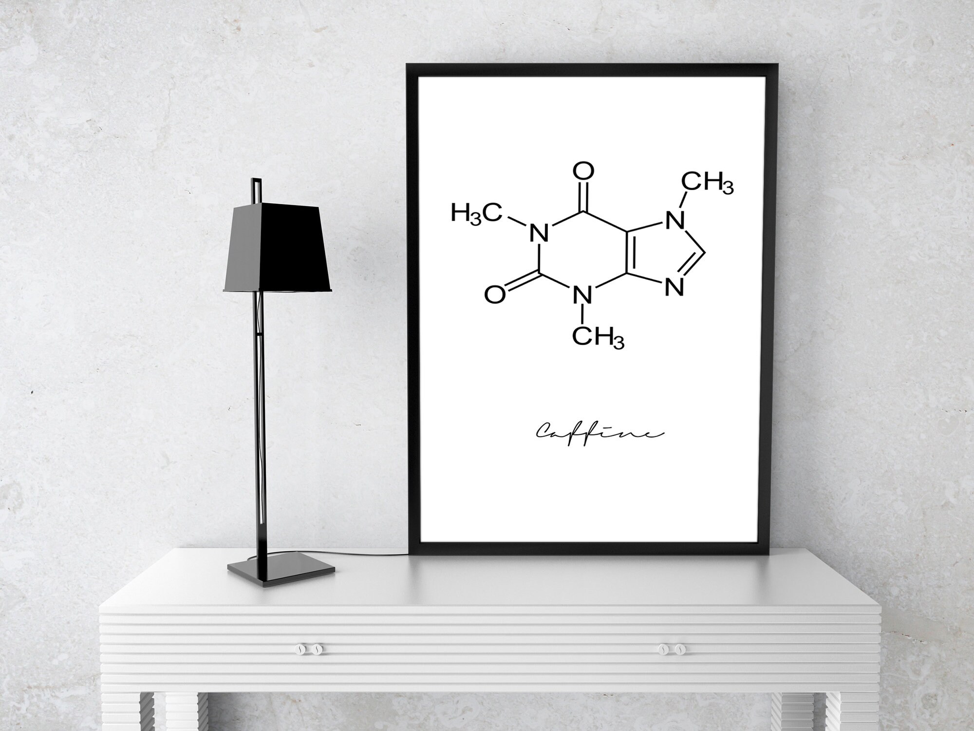 Caffeine Molecule Poster Science Poster Coffee Lover Pop Art Wall Print ...