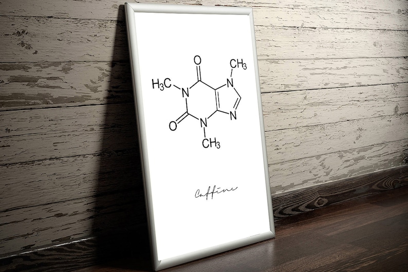 Caffeine Molecule Poster Science Poster Coffee Lover Pop Art Wall Print ...