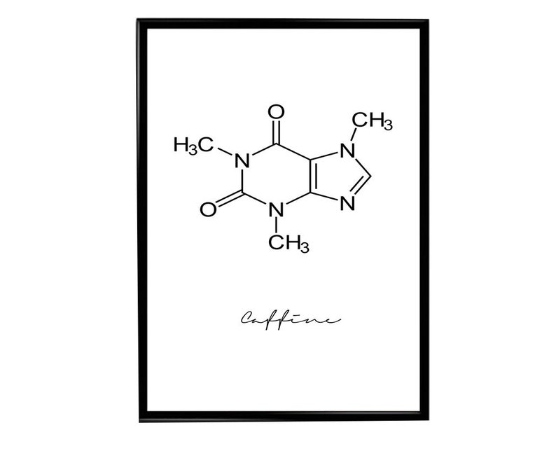 Caffeine Molecule Poster Science Poster Coffee Lover Pop Art Wall Print ...