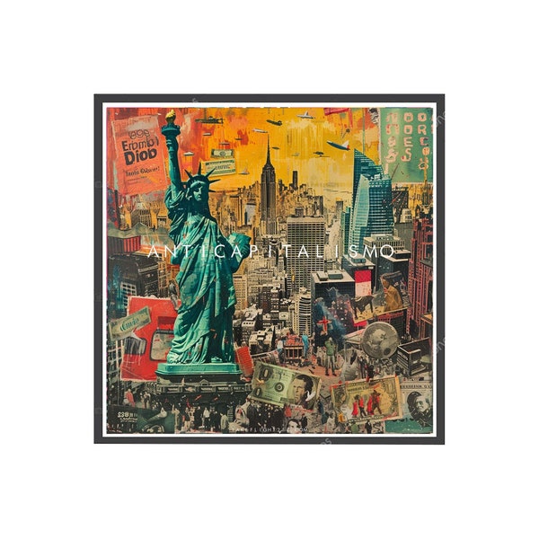 Anti Capitalism Graffiti Art Poster Statue of Liberty Revolutionary Pop Art Wall Art Street Art Style Printable Poster
