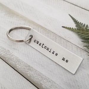 Hand Stamped Metal Keychain