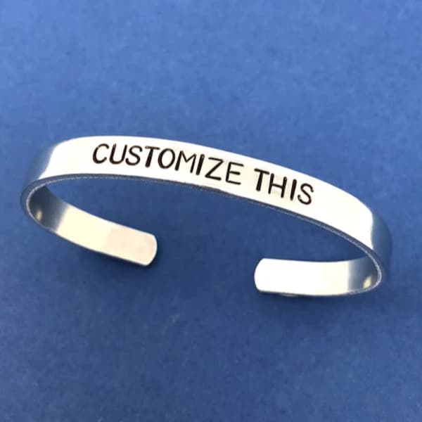 Custom Hand Stamped Bangle Bracelet