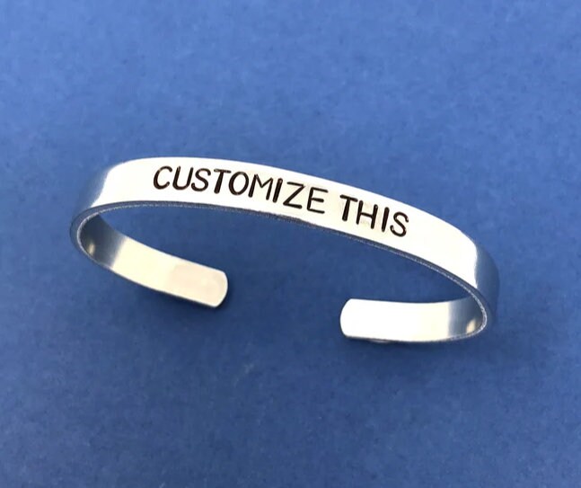 Custom Hand Stamped Bangle Bracelet
