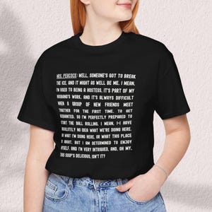 Clue Movie Mrs. Peacock Monologue Tee - 80s Movie Fan Gift