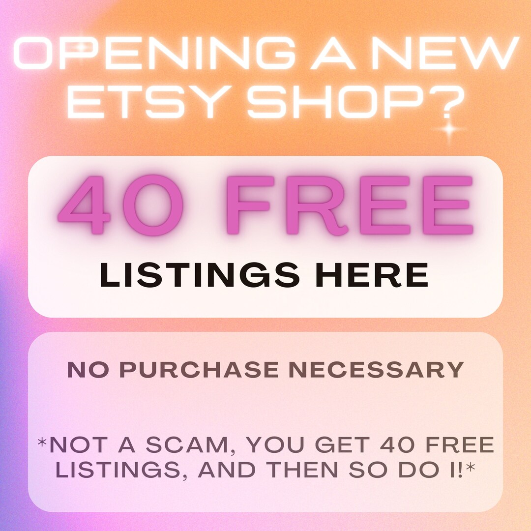 40 Free Etsy Listings / 40 Free Listings / Free Etsy Listings Etsy