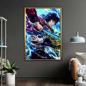 Wydruk na płótnie z motywem anime, gotowy do powieszenia, oprawiona sztuka ścienna, wystrój Otaku, prezent dla miłośnika mangi