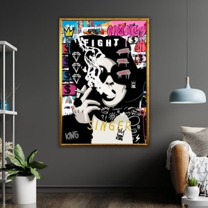 Marla Graffiti Art Canvas Print, Ready to Hang, Framed Wall Art, Urban Street Art, Contemporary Decor