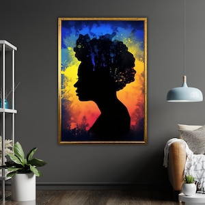 Ethnic Art Canvas Print, African Woman, Ready to Hang, Framed Wall Decor, Cultural Home Decor, Wall Art