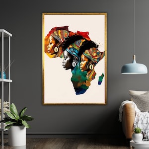Ethnic Art Canvas Print, African Woman, Ready to Hang, Framed Wall Decor, Cultural Home Decor, Wall Art