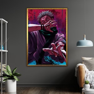High-Quality Jujutsu Kaisen Canvas, Anime Art, Home Decor, Wall Hanging, Japanese Manga