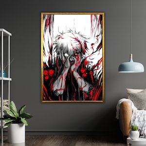 Anime Art Canvas Print, Ready to Hang, Framed Cartoon Wall Decor, Anime Lover Gift