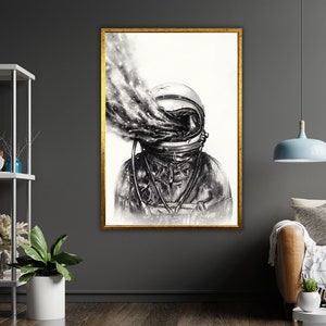 Astronaut Broken Glass Art Canvas, Space Wall Decor, Modern Art, Space Lover Gift, Unique Home Decor