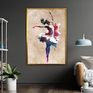 Ballerina Painting on Canvas, Ballet Dancer Artwork, Dance Studio Wall Decor, Gift for Ballerina, Ballet Lover Gift