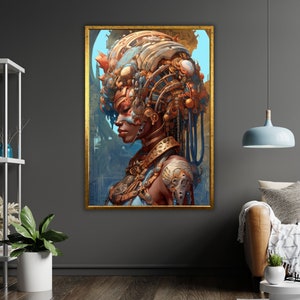 Ethnic Art Canvas Print, African Woman, Ready to Hang, Framed Wall Decor, Cultural Home Decor, Wall Art