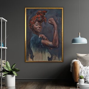 Ethnic Art Canvas Print, African Woman, Ready to Hang, Framed Wall Decor, Cultural Home Decor, Wall Art