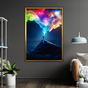 Colorful Smokes Canvas Print, Abstract Wall Art, Ready to Hang, Framed Canvas, Home Decor