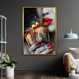 Flame Kissed Art Canvas Print, Ready to Hang, Framed Wall Decor, Abstract Fire Art, Modern Home Decor