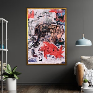 Stampa su tela Pop Art complessa, pronta da appendere, arte astratta incorniciata, decorazione da parete moderna