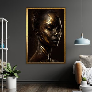 Vergoldete Eleganz Kunst Leinwand, Gold Blatt Gemälde, Wand-Dekor, Elegante Wohnkultur, Geschenk für Sie