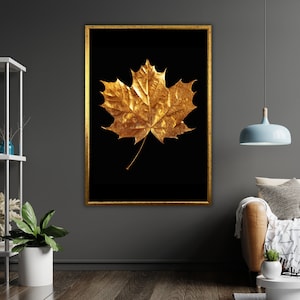 Abstract Gold Leaf Canvas, Contemporary Wall Art, Modern Home Decor, Metallic Painting, Unique Handmade Art