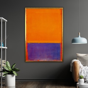 Orange Purple Mark Rothko Canvas Print, Framed Art, Ready to Hang, Modern Abstract Wall Decor