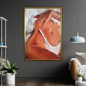 Sexy Woman Body Art Canvas Print, Ready to Hang, Framed Wall Decor, Seductive Artwork, Sensual Home Decoration