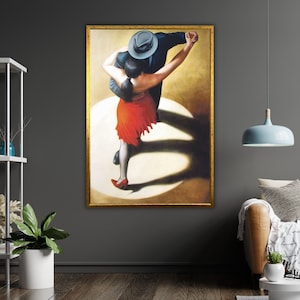 Flamenco Tanzpaar Ölgemälde, Spanische Wandkunst, Leinwand Kunstwerk, Tanzliebhaber Geschenk, Flamenco Kunst, Buntes Dekor