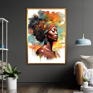 Abstract Tribal Woman Art, Modern Wall Decor, Contemporary Artwork, Ethnic Portrait Print, Unique Home Decoration