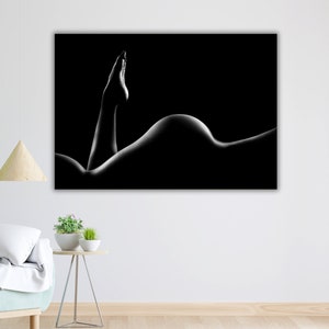 Naked Woman Art Canvas Print, Sensual Wall Decor, Ready to Hang, Framed Canvas