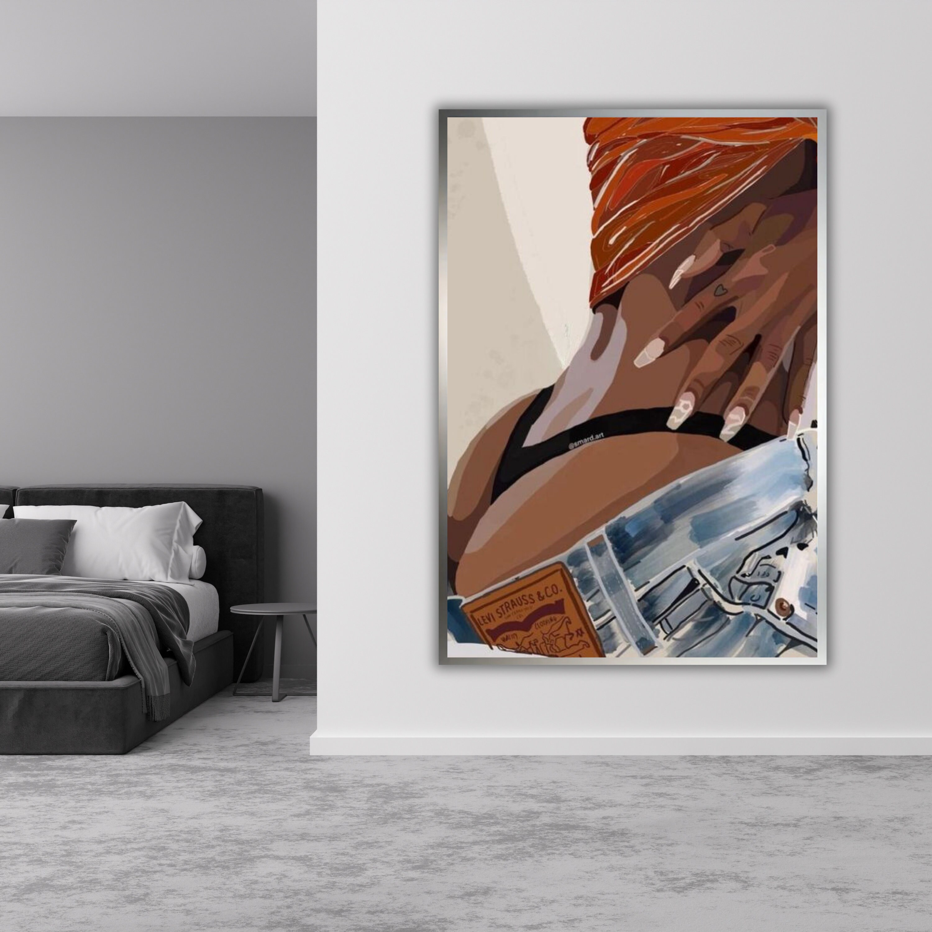 African Sexy Woman Art Canvas, African Artwork, African Decor, Wall Art, African Woman Painting