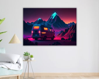 Retro Car Van 56 Art Canvas, Vintage Vehicle Wall Decor, Automobile Canvas Print, Nostalgic Gift