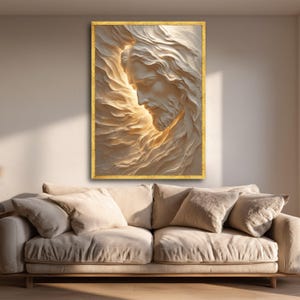 Radiant Jesus Portrait Canvas, Spiritual Wall Art, Divine Light Sculpture, Inspirational Religious Home Decor, Sacred Christian Canvas image 5